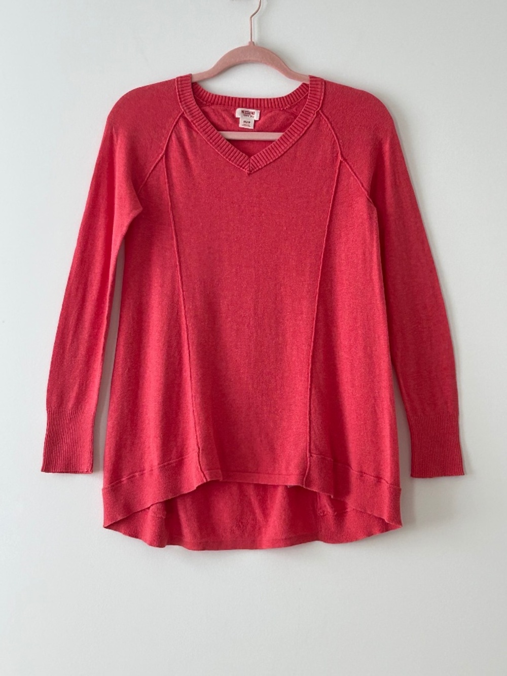 Mossimo Cotton & Wool Coral V-Neck Sweater